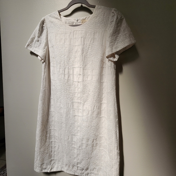 Cable Melbourne White Embroidered Mid Length White Summer Dress, Medium - Picture 3 of 16